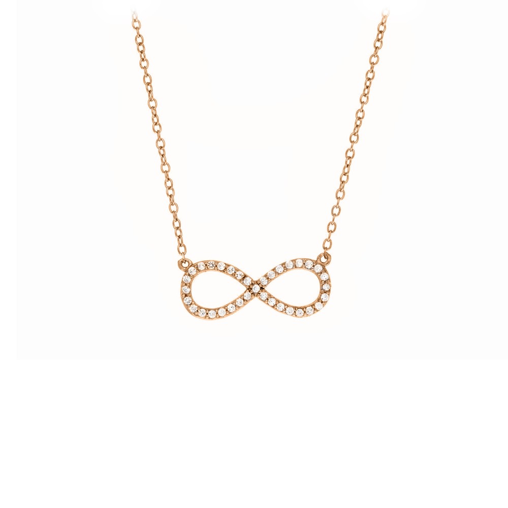 Silver Pavé CZ Infinity Necklace