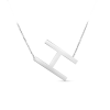 Large Silver Initial Necklace H