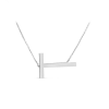 Large Silver Initial Necklace T