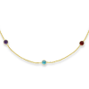 Gold Multi Color Gemstones By The Yard Necklace