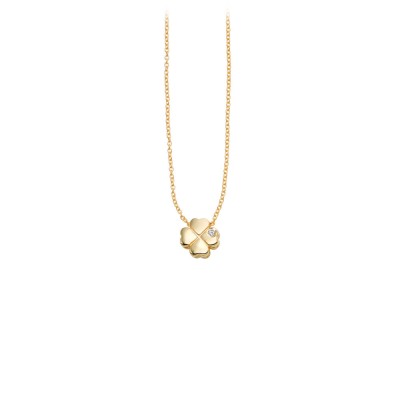 Gold & Diamond Clover Pendant Necklace