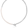 Silver & Pearl Chain Toggle Necklace