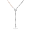 Silver & Pearl Chain Toggle Necklace