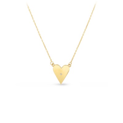 14K Gold & Diamond Heart Shape Necklace