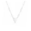 Silver Heart Shape Paperclip Necklace