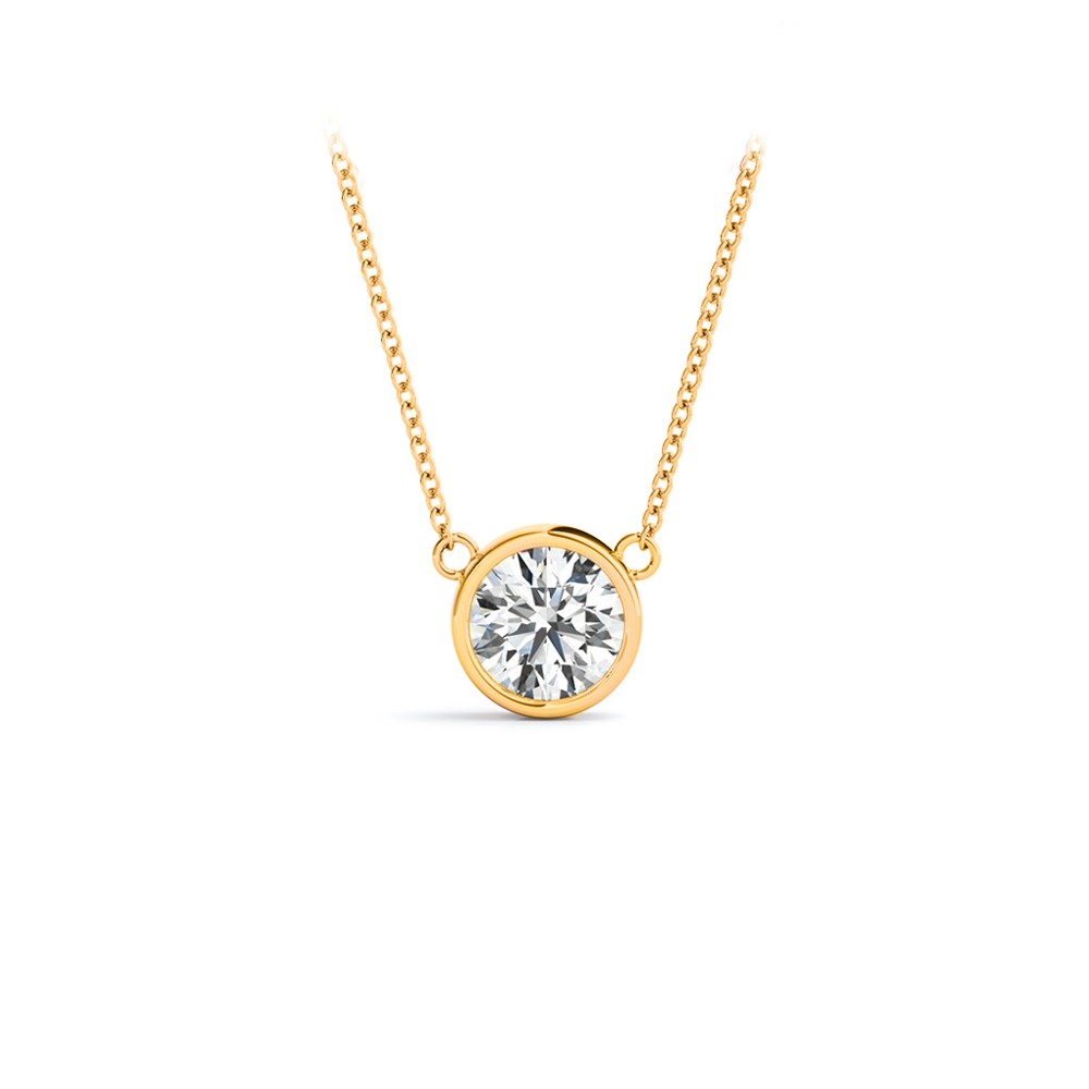 1 Ct Round Lab Diamond Bezel Pendant Necklace