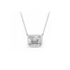 1 Ct Emerald CZ Bezel Pendant Necklace