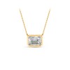 1 Ct Emerald Lab Diamond Bezel Pendant Necklace