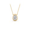 1 Ct Pear Lab Diamond Bezel Pendant Necklace