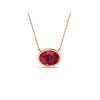0.5 Ct Oval Birthstone Bezel Pendant Necklace