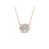 2 Ct Oval Lab Diamond Bezel Pendant Necklace