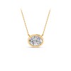 1 Ct Oval Moissanite Bezel Pendant Necklace