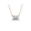 1 Ct Emerald Lab Diamond Solitaire Pendant Necklace