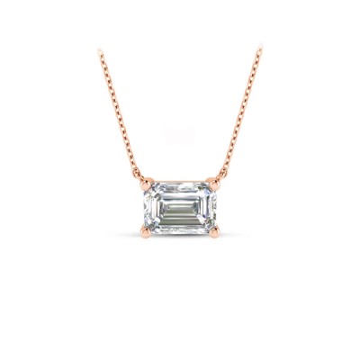 1 Ct Emerald Lab Diamond Solitaire Pendant Necklace