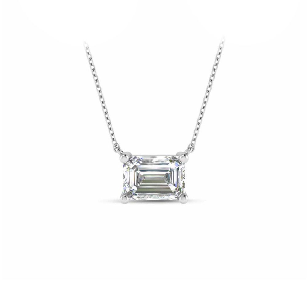 0.5 Ct Emerald Lab Diamond Solitaire Pendant Necklace