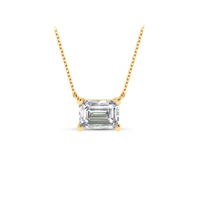 1 Ct Emerald Lab Diamond Solitaire Pendant Necklace