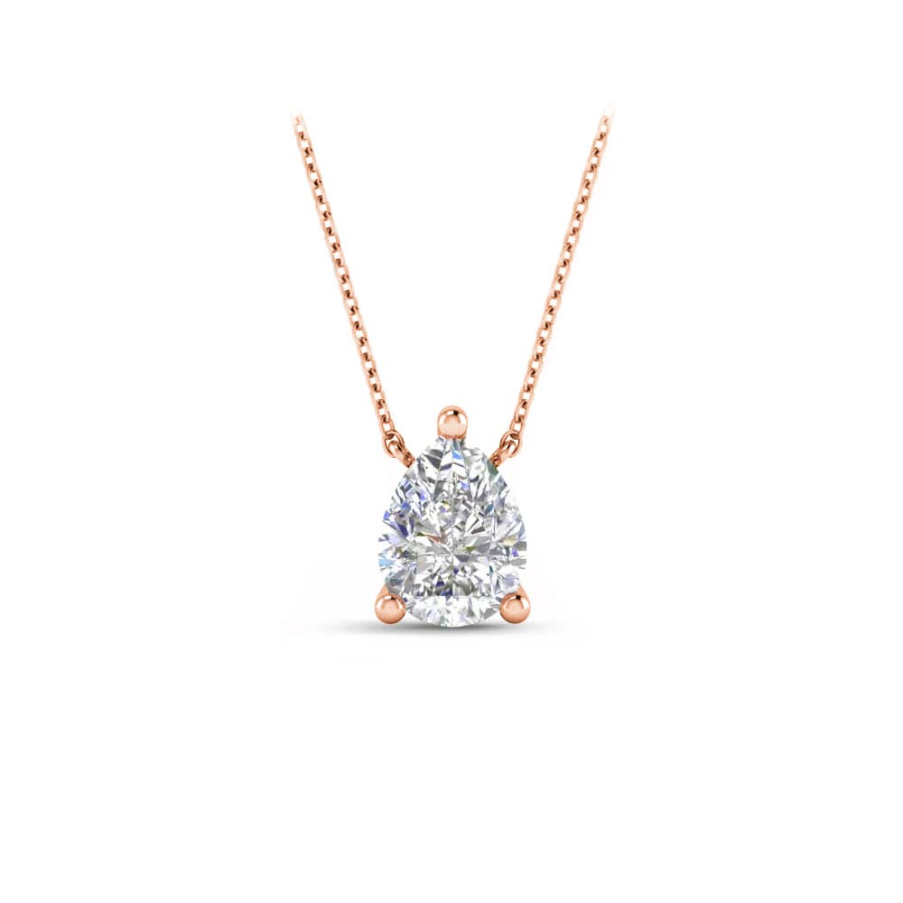0.5 Ct Pear Moissanite Solitaire Pendant Necklace