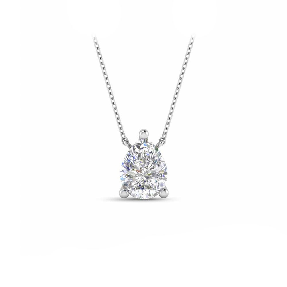 1 Ct Pear Moissanite Solitaire Pendant Necklace