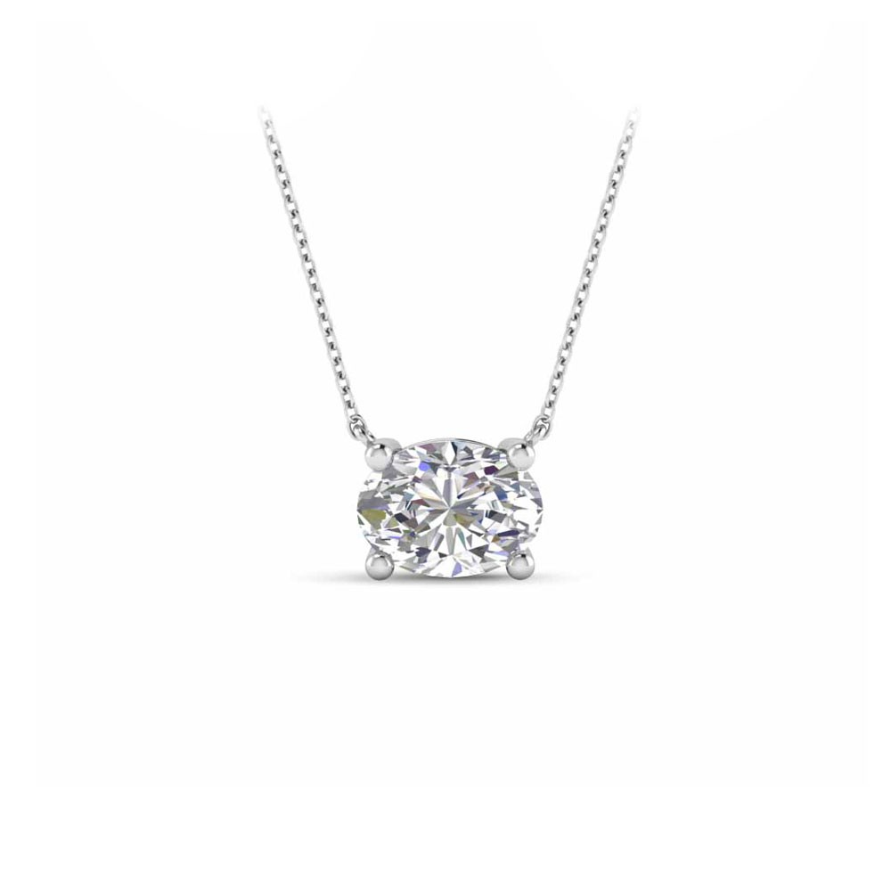 1 Ct Oval Moissanite Solitaire Pendant Necklace