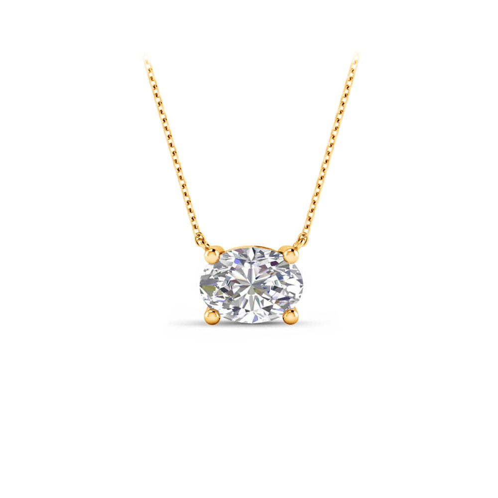 0.5 Ct Oval Lab Diamond Solitaire Pendant Necklace