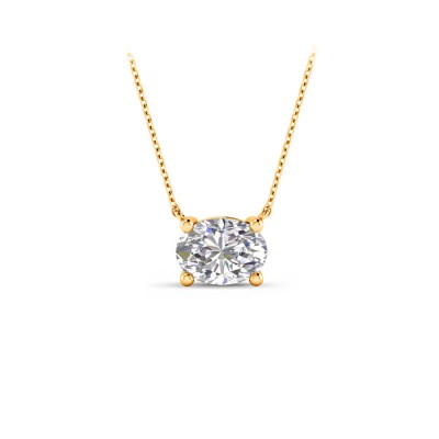 0.5 Ct Oval Lab Diamond Solitaire Pendant Necklace