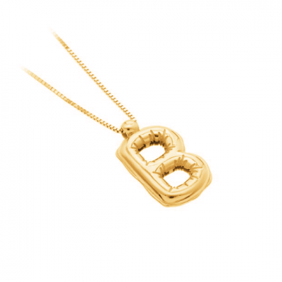 Helium Balloon Initial Pendant Necklace B
