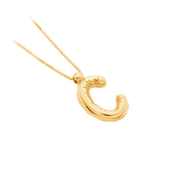 Helium Balloon Initial Pendant Necklace C