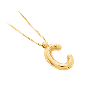 Helium Balloon Initial Pendant Necklace C