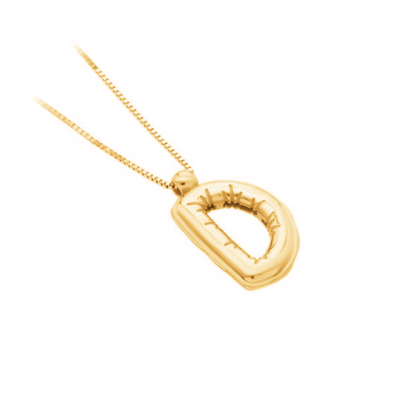 Helium Balloon Initial Pendant Necklace D