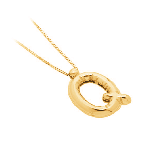 Helium Balloon Initial Pendant Necklace Q
