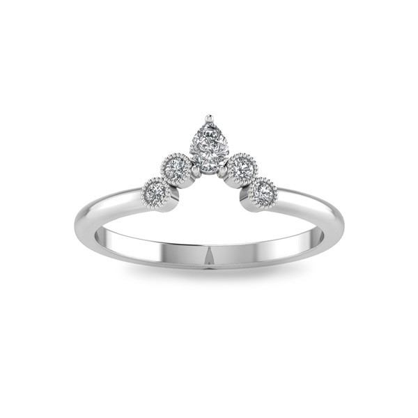 Pear Moissanite Nesting Ring