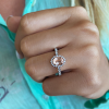 1 Ct Oval Morganite & .40 ctw Diamond Pavé Halo Engagement Ring