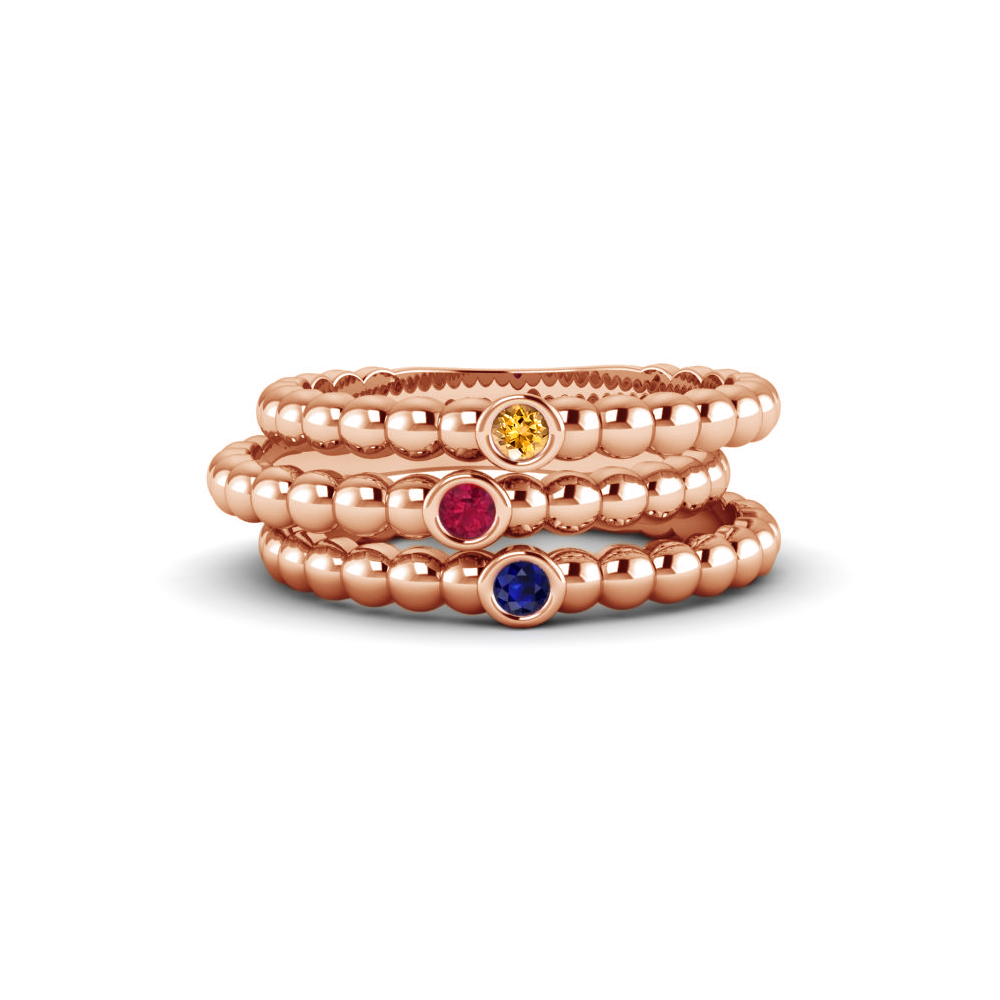 Three Birthstone Ring Stack