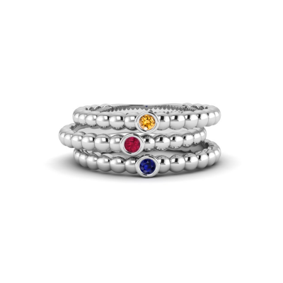 Three Birthstone Ring Stack