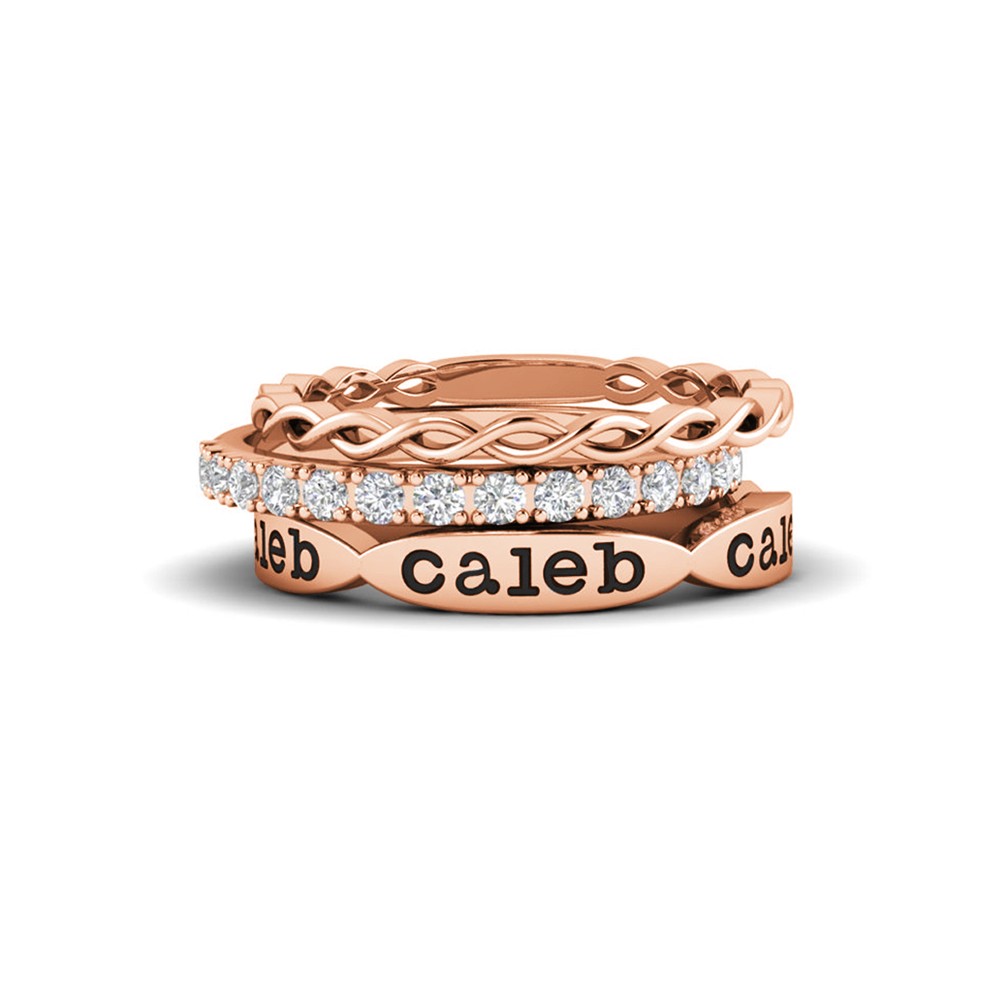 Trio Personalized Ring Stack