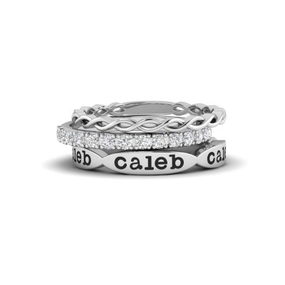 Trio Personalized Ring Stack