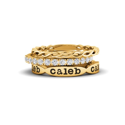 Trio Personalized Ring Stack