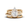 Diamond Nesting Personalized Halo Engagement Ring Stack