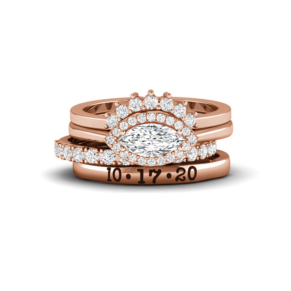 Eye Love It Personalized Engagement Ring Stack