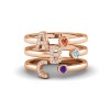 Pavé Initial Open Ring Stack
