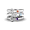 Pave Initial Open Ring Stack
