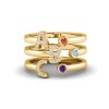 Pavé Initial Open Ring Stack