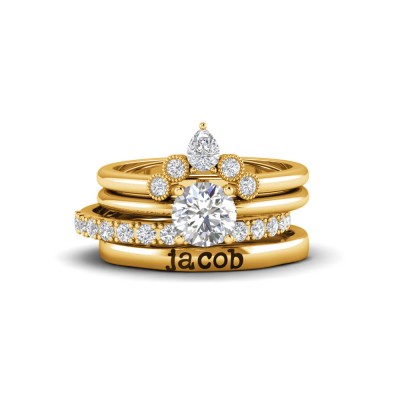 Lab Diamond Dreamy Personalized Engagement Ring Stack