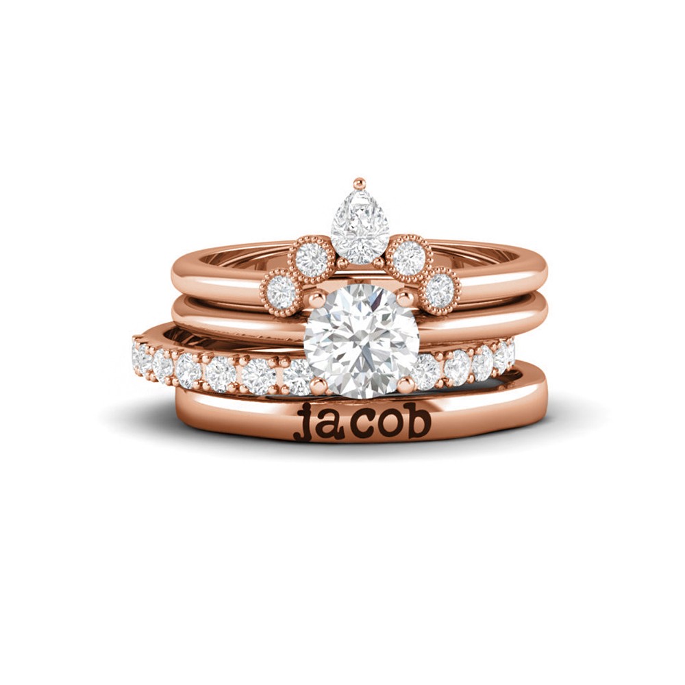 Dreamy Personalized Engagement Ring Stack