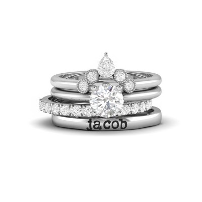 Dreamy Personalized Engagement Ring Stack