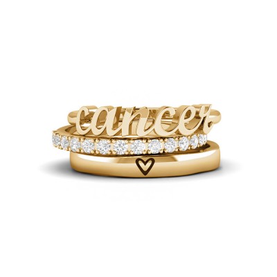 Diamond In the Stars Zodiac Ring Stack