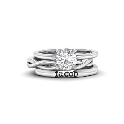 True Love Personalized Engagement Ring Stack