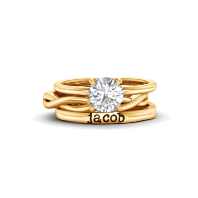 1 Ct Round Lab Diamond True Love Personalized Engagement Ring Stack