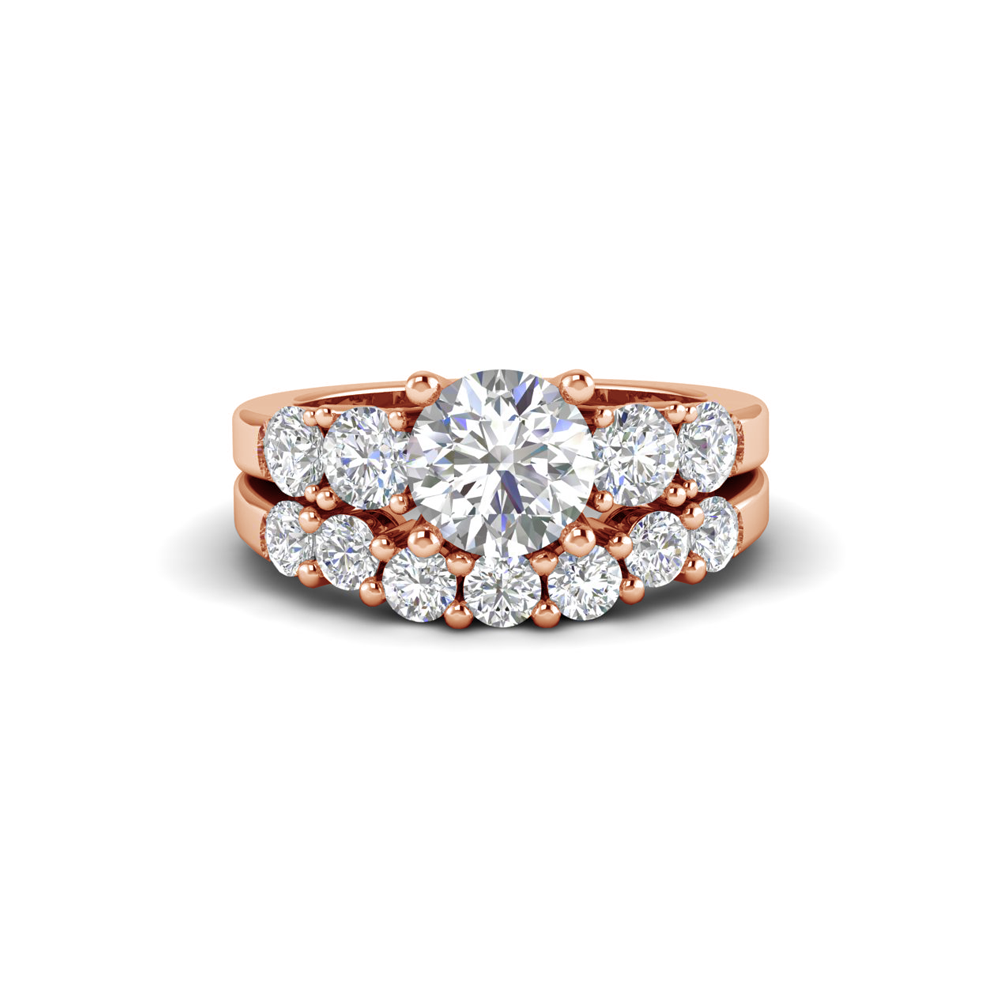 3.20 Ctw Round Moissanite Statement Bridal Set