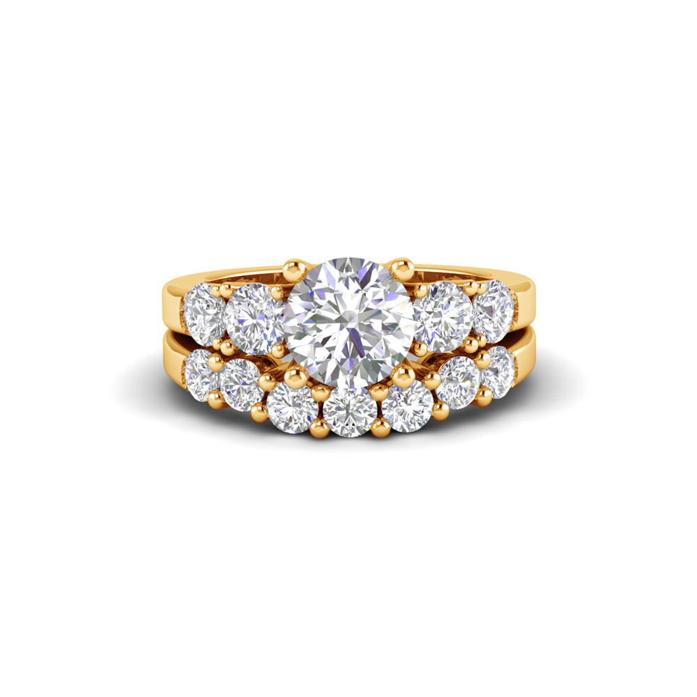 3.20 Ctw Round Moissanite Statement Bridal Set